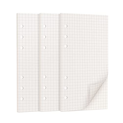 135 Blätter A6 Papier Kariert, 6 Löcher A6 Refill Nachfülleinlagen Loose Notizpapier A6 Refill Paper für 6 Ring Binder Notizbuch, Tagbuch, Skizze 135 Blätter A6 Papier Kariert, 6 Löcher A6 Refill Nachfülleinlagen Loose Notizpapier A6 Refill Paper für 6 Ring Binder Notizbuch, Tagbuch, Skizze von OVISEEN