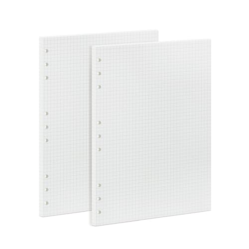 90 Blatt Planer-Nachfüllpapier, 5 mm, kariert, B5, 9 Löcher, Binderraster, Notizpapier für Filofax Bullet Journals, Tagebuch (18 x 25,5 cm) von OVISEEN