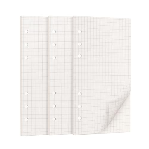A6 Loseblatt-Nachfüllpapier, 135 Blatt, 5 mm Raster-Planer-Nachfüllpackungen, 6-Ringbuch-kompatibel, 100 g/m² Einlegepapiere für Notizbücher, Schule, Büro, College-Notizen, Journaling und Druck A6 Loseblatt-Nachfüllpapier, 135 Blatt, 5 mm Raster-Planer-Nachfüllpackungen, 6-Ringbuch-kompatibel, 100 g/m² Einlegepapiere für Notizbücher, Schule, Büro, College-Notizen, Journaling und Druck von OVISEEN