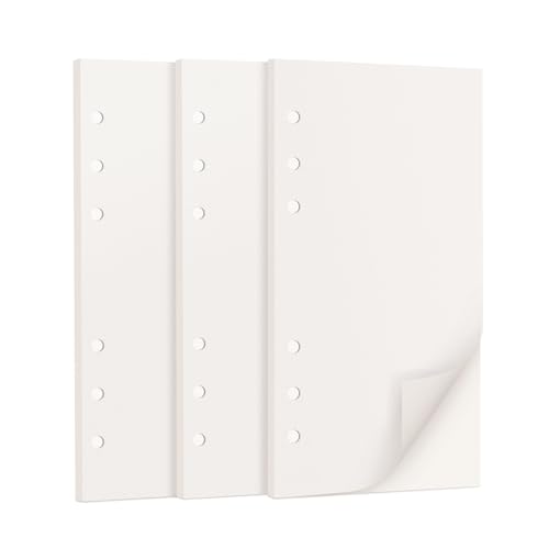 A6 Loseblatt-Nachfüllpapier, 135 Blatt, blanko, weiß, 6-Ringbuch-kompatibel, 100 g/m² Einlegepapiere für Notizbücher, Schule, Büro, College-Notizen, Journaling & Drucken A6 Loseblatt-Nachfüllpapier, 135 Blatt, blanko, weiß, 6-Ringbuch-kompatibel, 100 g/m² Einlegepapiere für Notizbücher, Schule, Büro, College-Notizen, Journaling & Drucken von OVISEEN