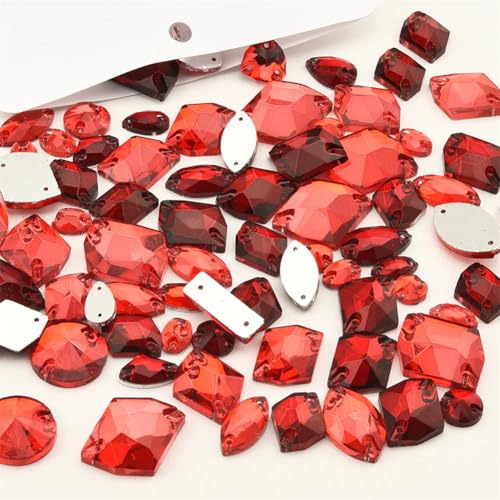 20/50/100 Stück Glassteine zum Aufnähen mit flacher Rückseite für Hochzeitskleid in verschiedenen Größen, gemischte Formen, 50 Stück 20/50/100 Stück Glassteine zum Aufnähen mit flacher Rückseite für Hochzeitskleid in verschiedenen Größen, gemischte Formen, 50 Stück von OWEIEYEU