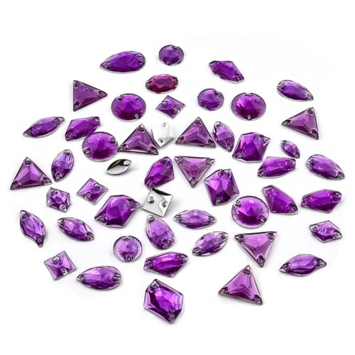 20/50/100 Stück Strass-Harz-Nähsteine mit flacher Rückseite, für Kleidung, Schuhe, Taschen, Dekoration, Amethyst, 50 Stück, verschiedene Formen 20/50/100 Stück Strass-Harz-Nähsteine mit flacher Rückseite, für Kleidung, Schuhe, Taschen, Dekoration, Amethyst, 50 Stück, verschiedene Formen von OWEIEYEU
