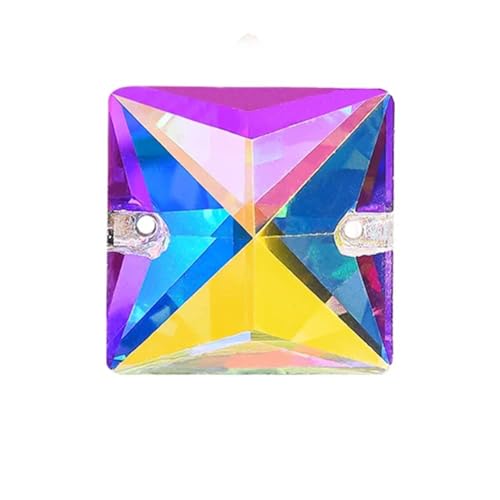 AAAAA Glassteine zum Aufnähen für Hochzeitskleid, Dekoration, Schmuckherstellung, quadratisch, 14 mm, 28 Stück AAAAA Glassteine zum Aufnähen für Hochzeitskleid, Dekoration, Schmuckherstellung, quadratisch, 14 mm, 28 Stück von OWEIEYEU