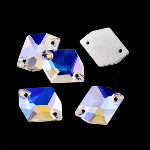 Cosmic Strasssteine zum Aufnähen, flache Rückseite, Glas, Nähperlen, Glitzer, Strass, Nähperlen für Handwerk, Mondlicht, 17 x 21 mm, 15 Stück Cosmic Strasssteine zum Aufnähen, flache Rückseite, Glas, Nähperlen, Glitzer, Strass, Nähperlen für Handwerk, Mondlicht, 17 x 21 mm, 15 Stück von OWEIEYEU