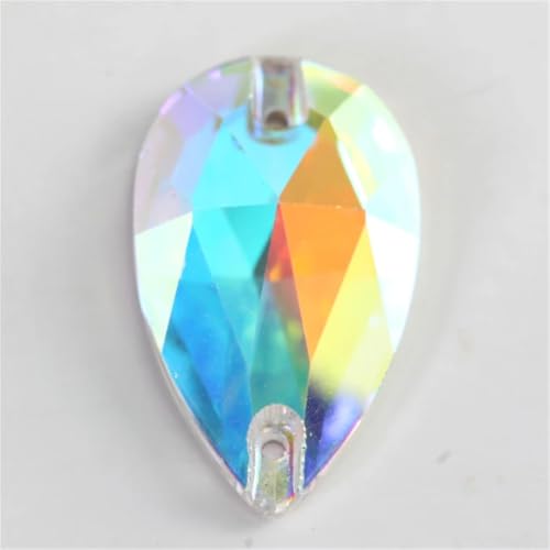 Flache Nähsteine, abgeschrägte Tropfenform, K9, Glas-Strasssteine zum Aufnähen, für Kleidung, Schuhe, Taschen, Strass, AB, 7 x 12 mm, 36 Stück Flache Nähsteine, abgeschrägte Tropfenform, K9, Glas-Strasssteine zum Aufnähen, für Kleidung, Schuhe, Taschen, Strass, AB, 7 x 12 mm, 36 Stück von OWEIEYEU