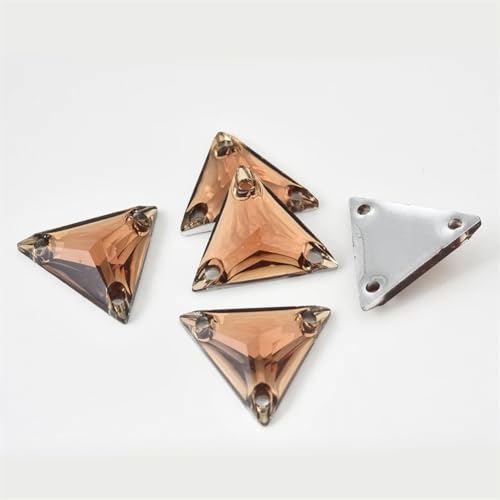 Glitzer-Strasssteine zum Nähen, Dreieck, Harz, zum Aufnähen, Nähzubehör für Kleidung, Rauchtopas, 12 mm, 100 Stück Glitzer-Strasssteine zum Nähen, Dreieck, Harz, zum Aufnähen, Nähzubehör für Kleidung, Rauchtopas, 12 mm, 100 Stück von OWEIEYEU