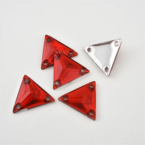 Glitzer-Strasssteine zum Nähen, Dreieck, Harz, zum Aufnähen, Nähzubehör für Kleidungsstücke, 12 mm, 100 Stück von OWEIEYEU