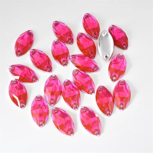 Navette-Nähstein mit Pferdeauge, Strass, Harz, flache Rückseite, zum Aufnähen, mit 2 Löchern für Dekoration, Rose, 11 x 24 mm, 50 Stück Navette-Nähstein mit Pferdeauge, Strass, Harz, flache Rückseite, zum Aufnähen, mit 2 Löchern für Dekoration, Rose, 11 x 24 mm, 50 Stück von OWEIEYEU