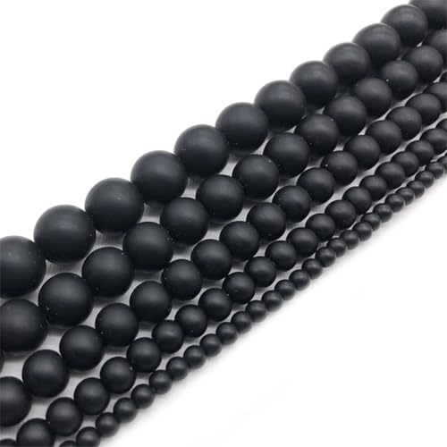 OWEIEYEU Matt matt polierte schwarze Achat-Onyx-Perlen, Naturstein, lose Perlen für Schmuckherstellung, schwarz, 14 mm, ca. 26 Perlen OWEIEYEU Matt matt polierte schwarze Achat-Onyx-Perlen, Naturstein, lose Perlen für Schmuckherstellung, schwarz, 14 mm, ca. 26 Perlen von OWEIEYEU