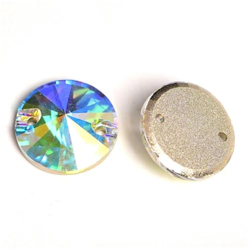 Runde Rivoli-Form zum Aufnähen, Glas, flache Rückseite, Näh-Strasssteine für Hochzeitskleid, Dekoration, 18 mm, 18 Stück Runde Rivoli-Form zum Aufnähen, Glas, flache Rückseite, Näh-Strasssteine für Hochzeitskleid, Dekoration, 18 mm, 18 Stück von OWEIEYEU