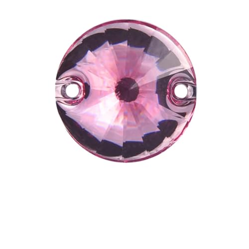 Runde Rivoli-Harz-Nähsteine zum Aufnähen, flache Rückseite, für Hochzeitskleid, Dekoration, Pinrk, 10 mm, 100 Stück von OWEIEYEU