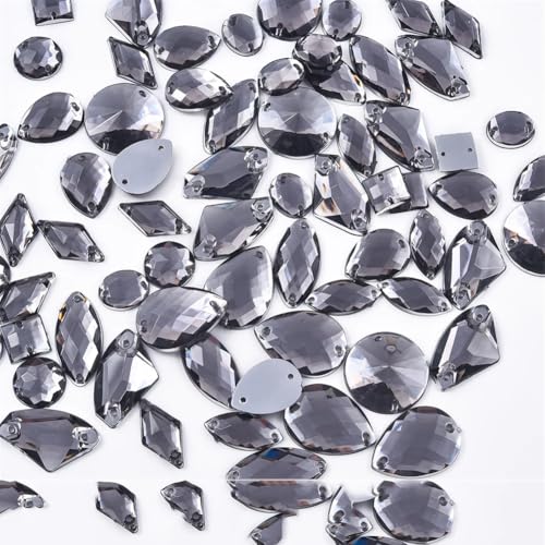 Schwarze Acryl-Strasssteine zum Aufnähen, Glitzersteine für Hochzeitskleid, Dekoration, Birne, 8 x 28 mm, 50 Stück Schwarze Acryl-Strasssteine zum Aufnähen, Glitzersteine für Hochzeitskleid, Dekoration, Birne, 8 x 28 mm, 50 Stück von OWEIEYEU