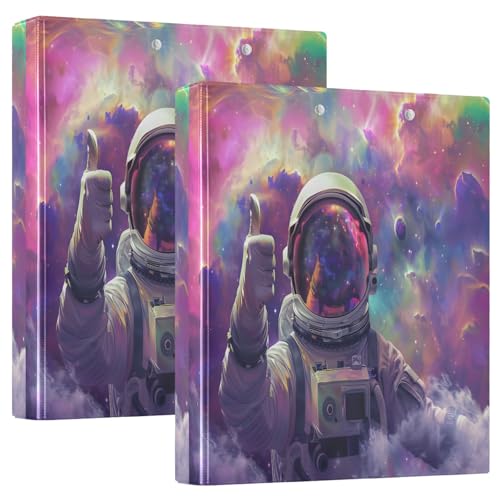 3 Ringbinder, Astronauten-Raumanzug, 3,8 cm, runde Ringe, für 200 Blatt, transparente Innentaschen, Klemmbrett für Büro, Schule, Arbeit, 2 Stück 3 Ringbinder, Astronauten-Raumanzug, 3,8 cm, runde Ringe, für 200 Blatt, transparente Innentaschen, Klemmbrett für Büro, Schule, Arbeit, 2 Stück von OWFKAY