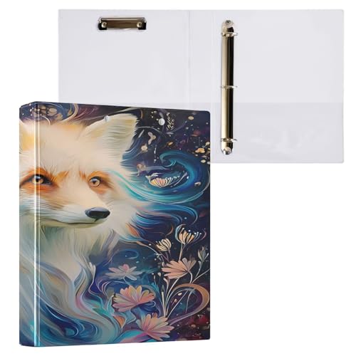 3-Ringbuch mit Klemmbrett für Schul- und Bürobedarf, 3,8 cm, Dreamy Fox, Aktenordner, Organizer, hält 200 Blatt mit Innentaschen, 1 Stück 3-Ringbuch mit Klemmbrett für Schul- und Bürobedarf, 3,8 cm, Dreamy Fox, Aktenordner, Organizer, hält 200 Blatt mit Innentaschen, 1 Stück von OWFKAY