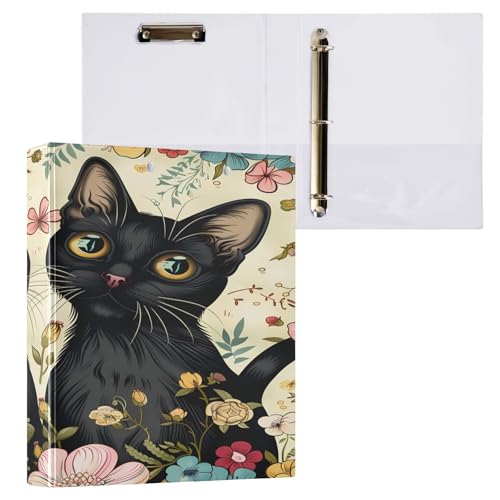 Dalawu 3-Ringbuch mit Klemmbrett für Schul-/Bürobedarf, Katzen, Garten, Aktenordner, Organizer, hält 200 Blatt mit Innentaschen Dalawu 3-Ringbuch mit Klemmbrett für Schul-/Bürobedarf, Katzen, Garten, Aktenordner, Organizer, hält 200 Blatt mit Innentaschen von OWFKAY