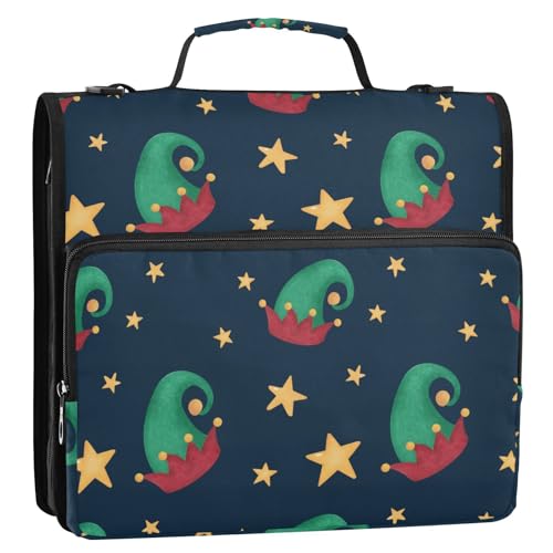 OWFKAY 3-Ringbuch-Tasche mit Reißverschluss, Sternenkappen, mehrere Taschen, Organizer mit Schultergurt und Griff OWFKAY 3-Ringbuch-Tasche mit Reißverschluss, Sternenkappen, mehrere Taschen, Organizer mit Schultergurt und Griff von OWFKAY