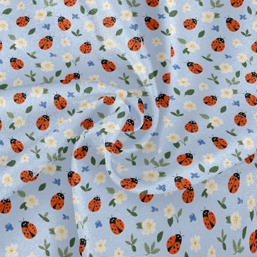OWFKAY Runde Tischdecke, 150 cm Durchmesser, runde Tischdecke aus waschbarem Polyester, Esstischabdeckung für Café, Restaurant, Buffet, Tischdekoration, Marienkäfer-Blumenmuster OWFKAY Runde Tischdecke, 150 cm Durchmesser, runde Tischdecke aus waschbarem Polyester, Esstischabdeckung für Café, Restaurant, Buffet, Tischdekoration, Marienkäfer-Blumenmuster von OWFKAY