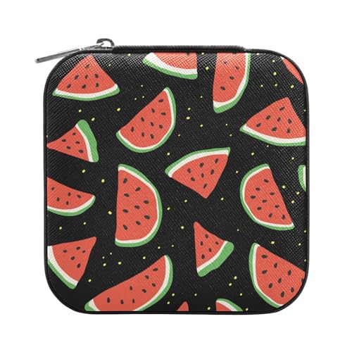 OWFKAY Schmuckschatulle für Damen, PU-Leder, Schmuckhalter, kleiner Schmuck-Organizer für Mädchen, Ehefrau, Mutter, Kritzeleien, handgezeichnete, wassermelonengelbe Punkte OWFKAY Schmuckschatulle für Damen, PU-Leder, Schmuckhalter, kleiner Schmuck-Organizer für Mädchen, Ehefrau, Mutter, Kritzeleien, handgezeichnete, wassermelonengelbe Punkte von OWFKAY