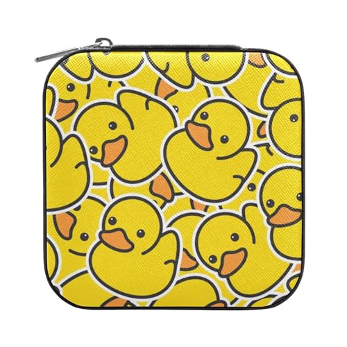 OWFKAY Schmuckschatulle für Damen, PU-Leder, Schmuckhalter, kleiner Schmuck-Organizer für Mädchen, Ehefrau, Mutter, leidenschaftliche gelbe Ente OWFKAY Schmuckschatulle für Damen, PU-Leder, Schmuckhalter, kleiner Schmuck-Organizer für Mädchen, Ehefrau, Mutter, leidenschaftliche gelbe Ente von OWFKAY