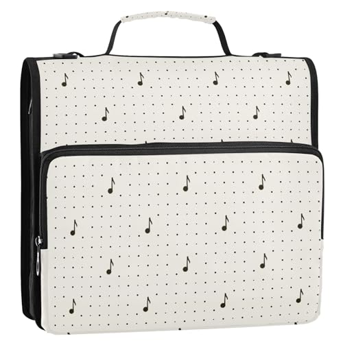 OWFKAY Tasche für 3-Ringbücher mit Reißverschluss, gepunktet, Musiknoten, Organizer mit Schultergurt und Griff OWFKAY Tasche für 3-Ringbücher mit Reißverschluss, gepunktet, Musiknoten, Organizer mit Schultergurt und Griff von OWFKAY