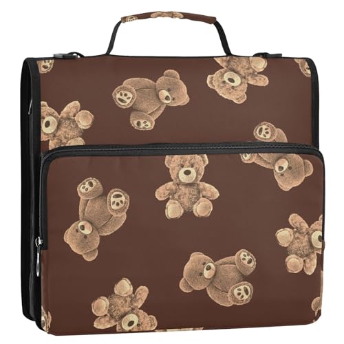 OWFKAY Tasche mit 3 Ringbüchern mit Reißverschluss, Plüschbär, Puppe, Organizer mit Schultergurt und Griff OWFKAY Tasche mit 3 Ringbüchern mit Reißverschluss, Plüschbär, Puppe, Organizer mit Schultergurt und Griff von OWFKAY