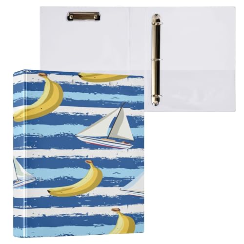 Ringbuch mit 3 Ringen, 3,8 cm, mit Klemmbrett für Schul/Bürobedarf, niedliches Sommermuster, Aktenordner, Organizer, hält 200 Blatt mit Innentaschen von OWFKAY