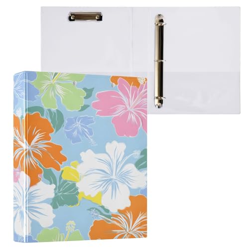 Ringbuch mit 3 Ringen, 3,8 cm, mit Klemmbrett für Schul/Bürobedarf, schöne Hibiskusblumen, Aktenordner, Organizer, hält 200 Blatt mit Innentaschen, 1 Stück Ringbuch mit 3 Ringen, 3,8 cm, mit Klemmbrett für Schul/Bürobedarf, schöne Hibiskusblumen, Aktenordner, Organizer, hält 200 Blatt mit Innentaschen, 1 Stück von OWFKAY