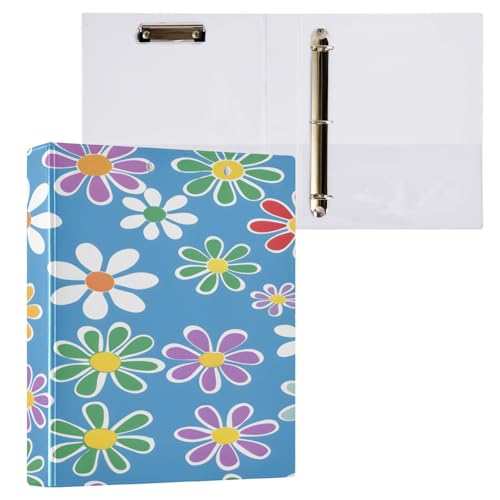 Ringbuch mit 3 Ringen, 3,8 cm, mit Klemmbrett für Schul-/Bürobedarf, Blumen, buntes Muster, Aktenordner, Organizer, hält 200 Blatt mit Innentaschen, 1 Stück Ringbuch mit 3 Ringen, 3,8 cm, mit Klemmbrett für Schul-/Bürobedarf, Blumen, buntes Muster, Aktenordner, Organizer, hält 200 Blatt mit Innentaschen, 1 Stück von OWFKAY