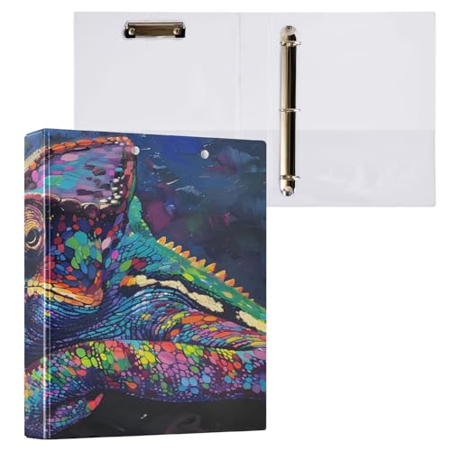 Ringbuch mit 3 Ringen, 3,8 cm, mit Klemmbrett für Schul-/Bürobedarf, Chamäleon-Aktenordner, Organizer, hält 200 Blatt mit Innentaschen von OWFKAY