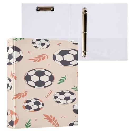 Ringbuch mit 3 Ringen, 3,8 cm, mit Klemmbrett für Schul-/Bürobedarf, Fußball-Muster, Ordner, Organizer, hält 200 Blatt mit Innentaschen Ringbuch mit 3 Ringen, 3,8 cm, mit Klemmbrett für Schul-/Bürobedarf, Fußball-Muster, Ordner, Organizer, hält 200 Blatt mit Innentaschen von OWFKAY