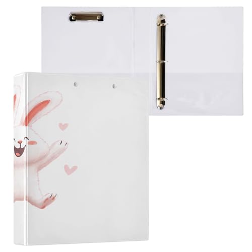 Ringbuch mit 3 Ringen, 3,8 cm, mit Klemmbrett für Schul-/Bürobedarf, Kaninchen, Liebe, Aktenordner, Organizer, hält 200 Blatt mit Innentaschen, 1 Stück Ringbuch mit 3 Ringen, 3,8 cm, mit Klemmbrett für Schul-/Bürobedarf, Kaninchen, Liebe, Aktenordner, Organizer, hält 200 Blatt mit Innentaschen, 1 Stück von OWFKAY