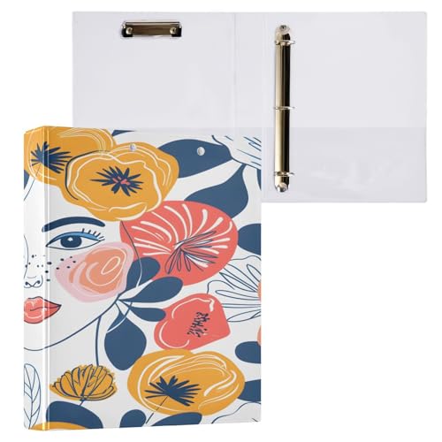 Ringbuch mit 3 Ringen, 3,8 cm, mit Klemmbrett für Schul-/Bürobedarf, Muttertag, Aktenordner, Organizer, hält 200 Blatt mit Innentaschen von OWFKAY