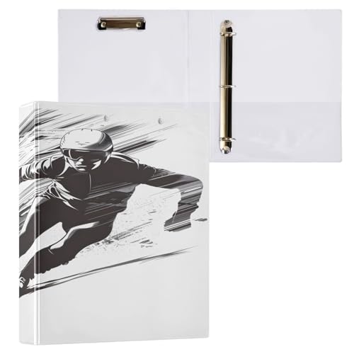 Ringbuch mit 3 Ringen, 3,8 cm, mit Klemmbrett für Schul-/Bürobedarf, Nordic Ski, Ordner, Organizer, hält 200 Blatt mit Innentaschen von OWFKAY