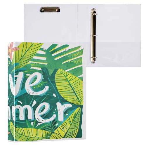 Ringbuch mit 3 Ringen, 3,8 cm, mit Klemmbrett für Schul-/Bürobedarf, Sommerpflanzenordner, Organizer, hält 200 Blatt mit Innentaschen von OWFKAY