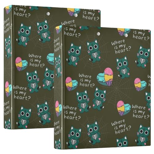 Ringbuch mit 3 Ringen, 3,8 cm, mit Klemmbrett für Schul-/Bürobedarf, Zombie-Katze, Liebe, Aktenordner, Organizer, hält 200 Blatt mit Innentaschen, 1 Stück Ringbuch mit 3 Ringen, 3,8 cm, mit Klemmbrett für Schul-/Bürobedarf, Zombie-Katze, Liebe, Aktenordner, Organizer, hält 200 Blatt mit Innentaschen, 1 Stück von OWFKAY