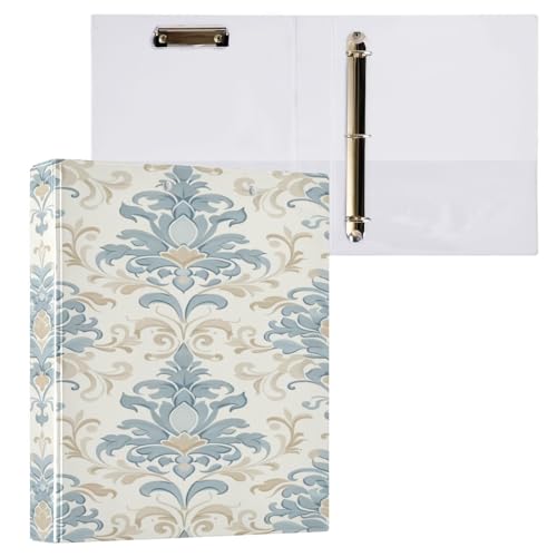 Ringbuch mit 3 Ringen, 3,8 cm, mit Klemmbrett für Schul-/Bürobedarf, elegante Blumenmotive, Aktenaufbewahrung, Ordner, Organizer, hält 200 Blatt mit Innentaschen von OWFKAY