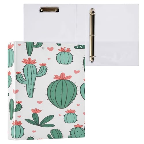Ringbuch mit 3 Ringen, 3,8 cm, mit Klemmbrett für Schul-/Bürobedarf, grüne Blume, Kaktus, Aktenordner, Organizer, hält 200 Blatt mit Innentaschen, 1 Stück Ringbuch mit 3 Ringen, 3,8 cm, mit Klemmbrett für Schul-/Bürobedarf, grüne Blume, Kaktus, Aktenordner, Organizer, hält 200 Blatt mit Innentaschen, 1 Stück von OWFKAY
