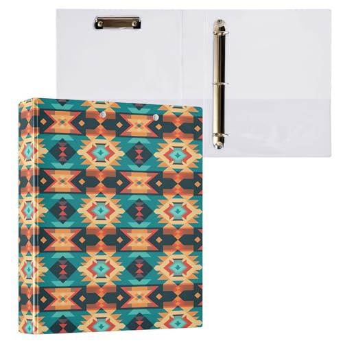 Ringbuch mit 3 Ringen, 3,8 cm, mit Klemmbrett für Schul-/Bürobedarf, kreatives Mandala-Muster, Aktenordner, Organizer, hält 200 Blatt mit Innentaschen von OWFKAY