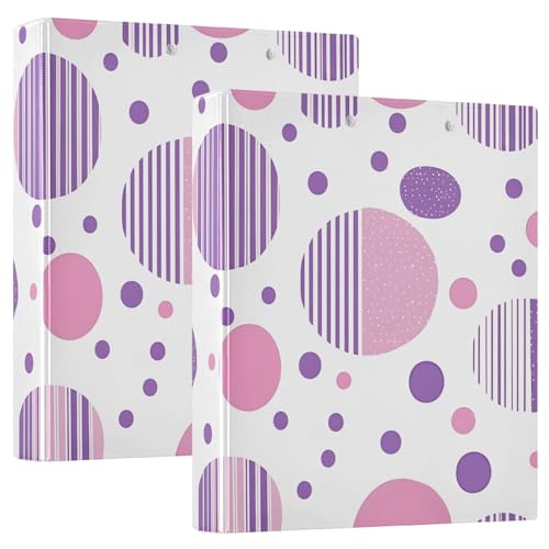 Ringbuch mit 3 Ringen, 3,8 cm, mit Klemmbrett für Schul-/Bürobedarf, violette Punkte, geometrisches Muster, Aktenordner, Organizer, hält 200 Blatt mit Innentaschen, 1 Stück Ringbuch mit 3 Ringen, 3,8 cm, mit Klemmbrett für Schul-/Bürobedarf, violette Punkte, geometrisches Muster, Aktenordner, Organizer, hält 200 Blatt mit Innentaschen, 1 Stück von OWFKAY