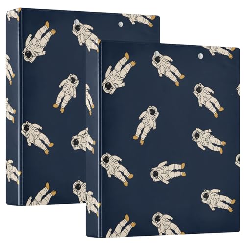 Ringbuch mit 3 Ringen, 3,8 cm mit Klemmbrett für Schul-/Bürobedarf, Astronautenmuster, Aktenordner, Organizer, hält 200 Blatt mit Innentaschen, 1 Stück von OWFKAY