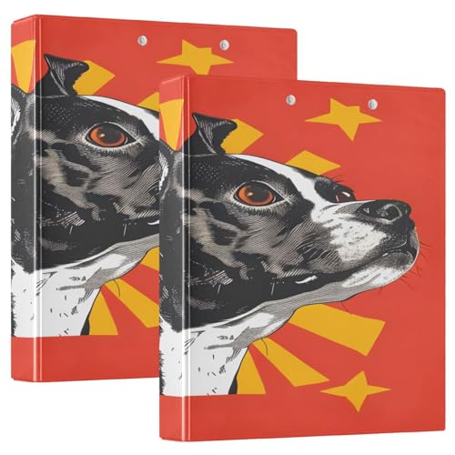 Ringbuch mit 3 Ringen, 3,8 cm mit Klemmbrett für Schul-/Bürobedarf, Hunde-Reflexionslinie, Ordner, Organizer, hält 200 Blatt mit Innentaschen, 1 Stück von OWFKAY