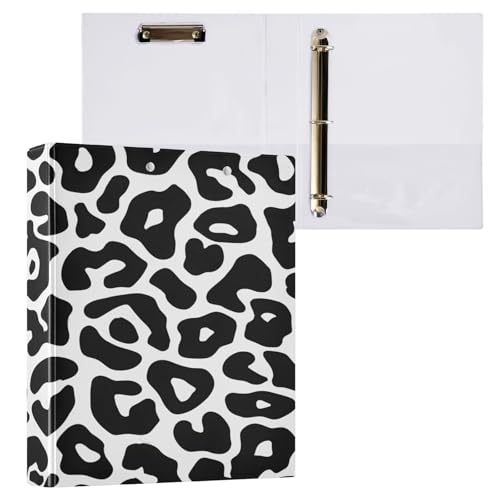 Ringbuch mit 3 Ringen, 3,8 cm mit Klemmbrett für Schul-/Bürobedarf, Leopardenmuster, Aktenordner, Organizer, hält 200 Blatt mit Innentaschen, 1 Stück von OWFKAY