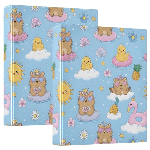 Ringbuch mit 3 Ringen, 3,8 cm mit Klemmbrett für Schul-/Bürobedarf, Sommer-Entchenmuster, Aktenordner, Organizer, hält 200 Blatt mit Innentaschen, 1 Stück Ringbuch mit 3 Ringen, 3,8 cm mit Klemmbrett für Schul-/Bürobedarf, Sommer-Entchenmuster, Aktenordner, Organizer, hält 200 Blatt mit Innentaschen, 1 Stück von OWFKAY