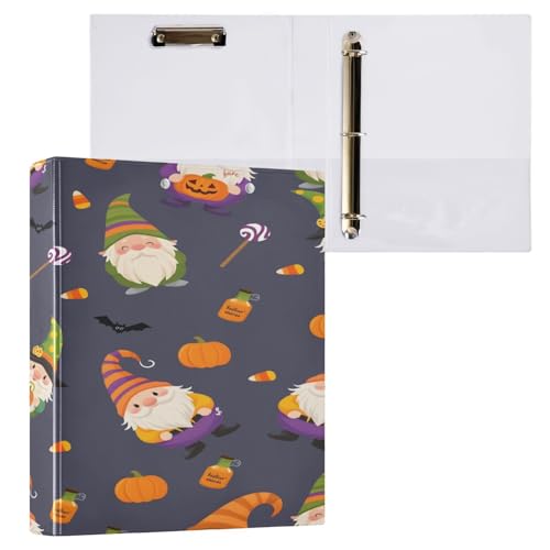Ringbuch mit 3 Ringen, 3,8 cm mit Klemmbrett für Schul-/Bürobedarf, Zwerge, Halloween, Aktenordner, Organizer, hält 200 Blatt mit Innentaschen, 1 Stück von OWFKAY