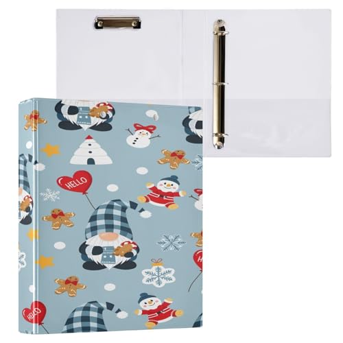 Ringbuch mit 3 Ringen, 3,8 cm mit Klemmbrett für Schul-/Bürobedarf, blaues Zwergenmuster, Aktenordner, Organizer, hält 200 Blatt mit Innentaschen, 1 Stück Ringbuch mit 3 Ringen, 3,8 cm mit Klemmbrett für Schul-/Bürobedarf, blaues Zwergenmuster, Aktenordner, Organizer, hält 200 Blatt mit Innentaschen, 1 Stück von OWFKAY