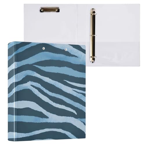 Ringbuch mit 3 Ringen, 3,8 cm mit Klemmbrett für Schul-/Bürobedarf, dunkelblaues Zebramuster, Aktenordner, Organizer, hält 200 Blatt mit Innentaschen, 1 Stück Ringbuch mit 3 Ringen, 3,8 cm mit Klemmbrett für Schul-/Bürobedarf, dunkelblaues Zebramuster, Aktenordner, Organizer, hält 200 Blatt mit Innentaschen, 1 Stück von OWFKAY