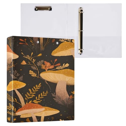 Ringbuch mit 3 Ringen, 3,8 cm mit Klemmbrett für Schul-/Bürobedarf, gelbes Pilzmuster, Aktenordner, Organizer, hält 200 Blatt mit Innentaschen, 1 Stück Ringbuch mit 3 Ringen, 3,8 cm mit Klemmbrett für Schul-/Bürobedarf, gelbes Pilzmuster, Aktenordner, Organizer, hält 200 Blatt mit Innentaschen, 1 Stück von OWFKAY