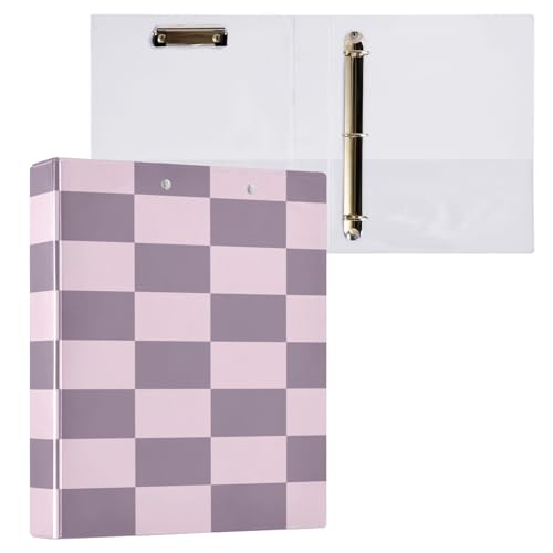 Ringbuch mit 3 Ringen, 3,8 cm mit Klemmbrett für Schul-/Bürobedarf, hellviolettes Raster, Ordner, Organizer, hält 200 Blatt mit Innentaschen, 1 Stück von OWFKAY
