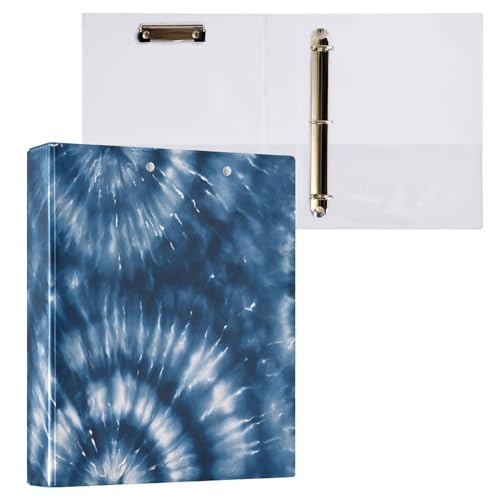 Ringbuch mit 3 Ringen, 3,8 cm mit Klemmbrett für Schul-/Bürobedarf, schönes Batikmuster, Aktenordner, Organizer, hält 200 Blatt mit Innentaschen, 1 Stück von OWFKAY