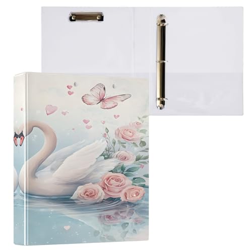 Ringbuch mit 3 Ringen, 3,8 cm mit Klemmbrett für Schul-/Bürobedarf, zwei Schwäne, Aktenordner, Organizer für 200 Blatt mit Innentaschen, 1 Stück Ringbuch mit 3 Ringen, 3,8 cm mit Klemmbrett für Schul-/Bürobedarf, zwei Schwäne, Aktenordner, Organizer für 200 Blatt mit Innentaschen, 1 Stück von OWFKAY